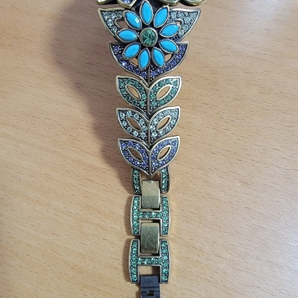 Heidi Daus Multicolor Swarovski Crystal Flower Watch